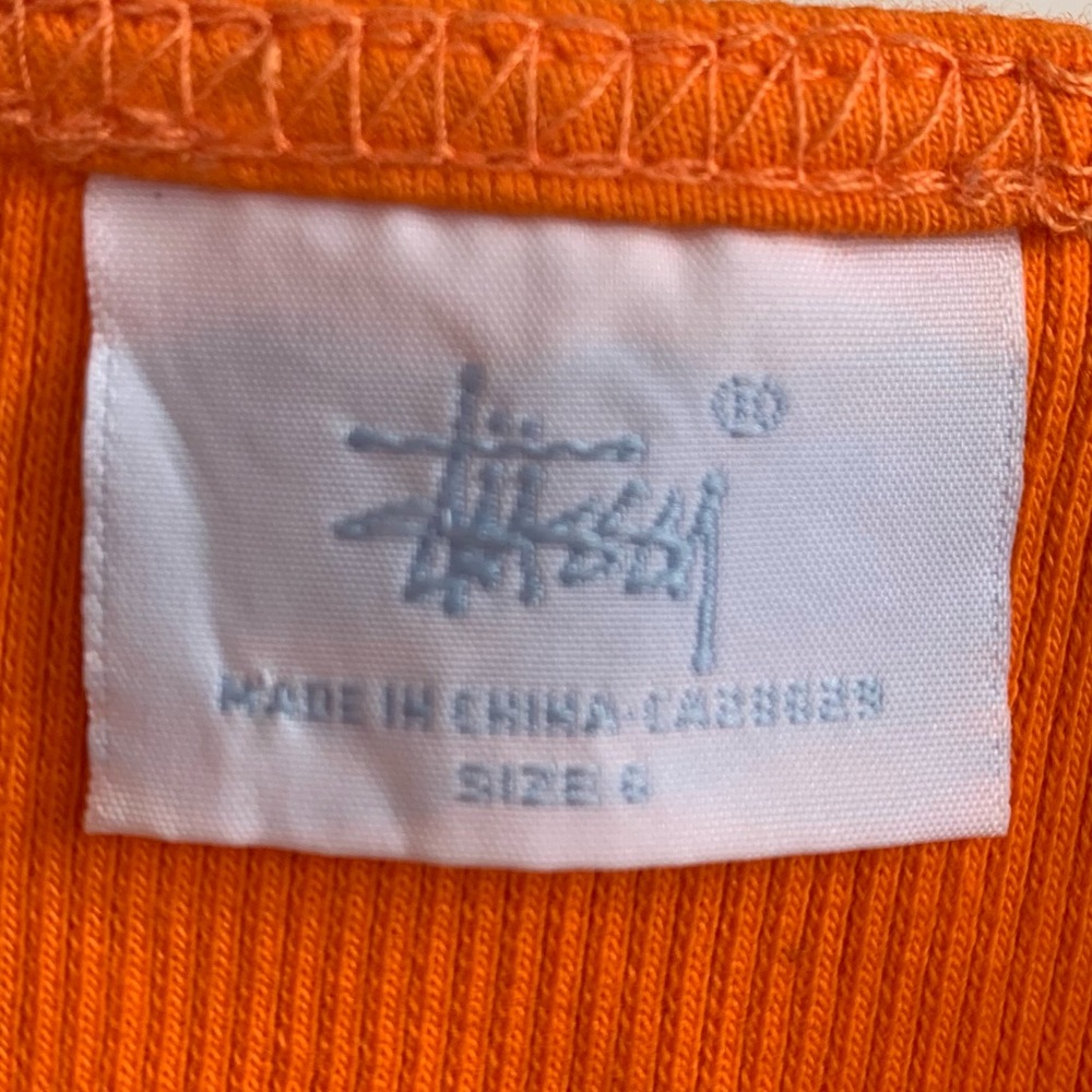 Cropped, vibrant orange Stussy top 🍊 never worn - Picture 3 of 4